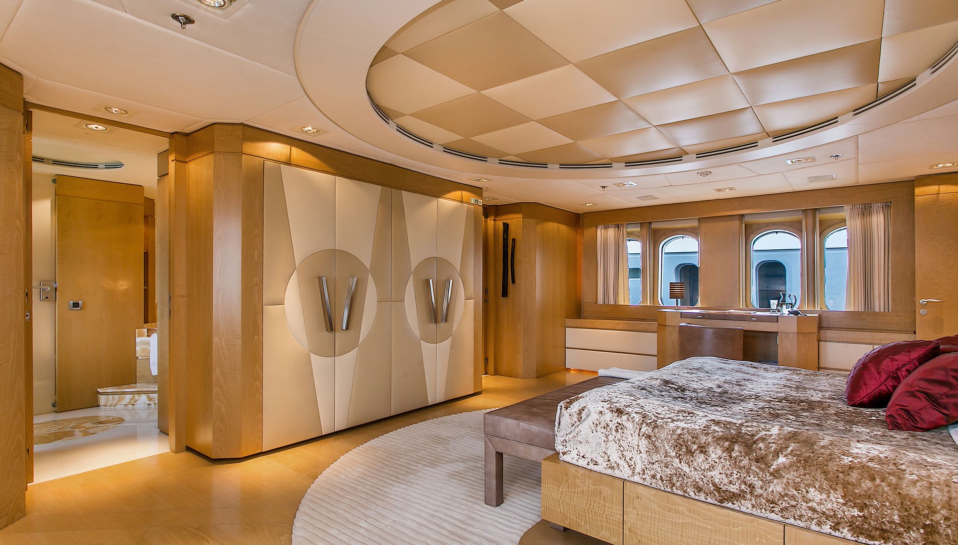 43m Custom Superyacht Master Suite With Ensuite Bathroom